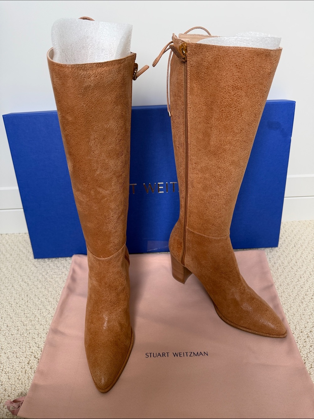 Stuart Weitzman Cognac Suede Over-the-Knee Boots